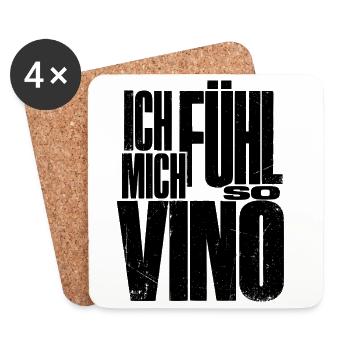 Je me sens tellement Vino ! - Dessous de verre (lot de 4) - blanc - Devant