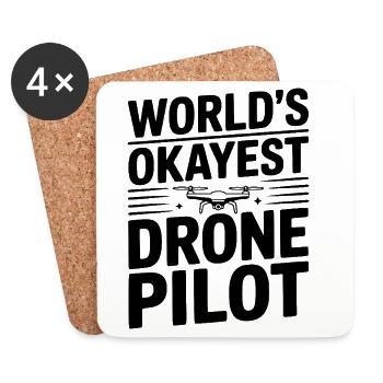 Der beste Drohnenpilot der Welt - Untersetzer (4er-Set) - Weiß - Vorne