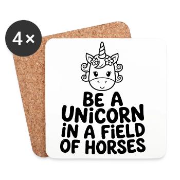 Be a Unicorn in a Field of Horses - Untersetzer (4er-Set) - Weiß - Vorne