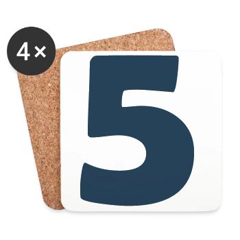 5_zahl- - Untersetzer (4er-Set) - Weiß - Vorne