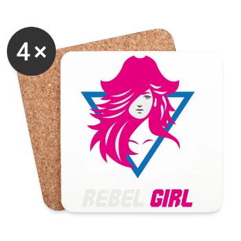 Rebel Girl Baddie Ästhetik - Untersetzer (4er-Set) - Weiß - Vorne