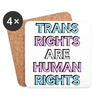 Trans-Rechte sind Menschenrechte – Trans Pride - Untersetzer (4er-Set) - Weiß - Vorne