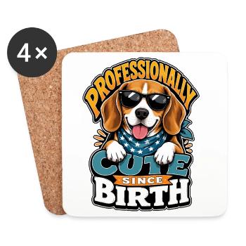 Beagle - Untersetzer (4er-Set) - Weiß - Vorne