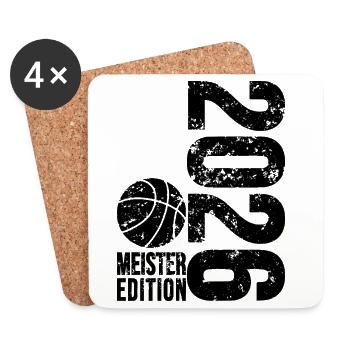 Basketball Meister Edition 2026 in schwarz  - Untersetzer (4er-Set) - Weiß - Vorne