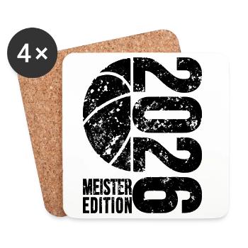 Basketball Meister Edition 2026 in schwarz - Untersetzer (4er-Set) - Weiß - Vorne