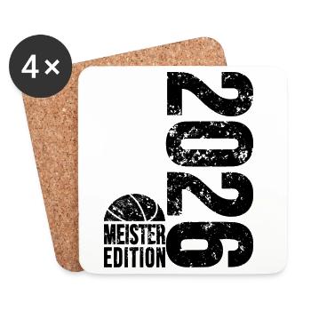Basketball Meister Edition 2026 in schwarz  - Untersetzer (4er-Set) - Weiß - Vorne