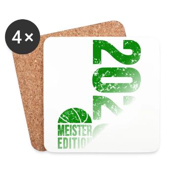 Basketball Champion Shirt 2026, green white - Coasters (set of 4) - white - Front