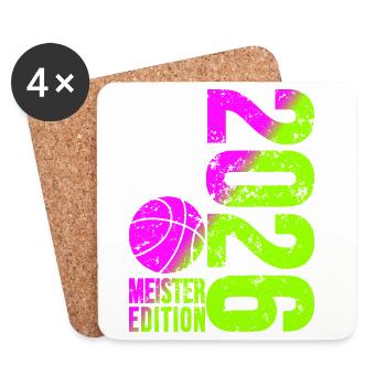 Basketball Champion Shirt 2026, lime Pink - Coasters (set of 4) - white - Front