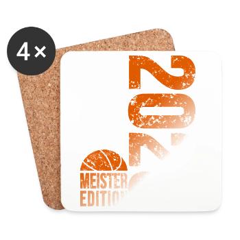 Basketball Champion Shirt 2026, Orange White - Coasters (set of 4) - white - Front