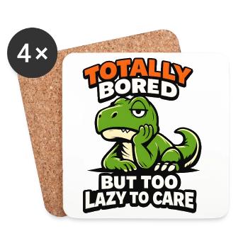 Seriously Bored Dinosaur - Coasters (set of 4) - white - Front