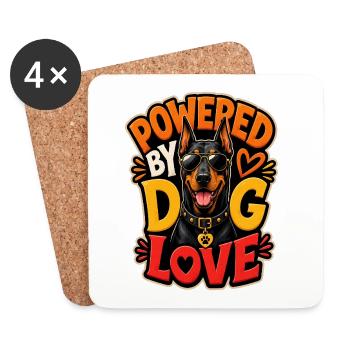 Doberman - Coasters (set of 4) - white - Front