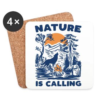 Hiking - Nature is Calling - Coasters (set of 4) - white - Front