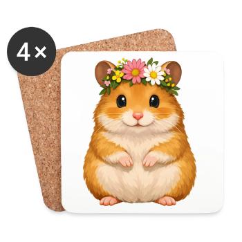 Goldhamster - Untersetzer (4er-Set) - Weiß - Vorne
