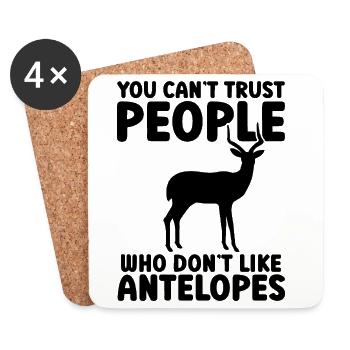 Antelope Animal Humor Wildlife Safari - Coasters (set of 4) - white - Front