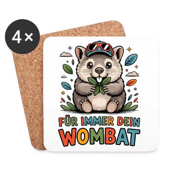 Dein Wombat - Untersetzer (4er-Set) - Weiß - Vorne