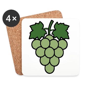 Grapes Grapevine Wine Gift Wine Drinker - Coasters (set of 4) - white - Front