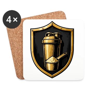 Golden Shaker Shield - Coasters (set of 4) - white - Front