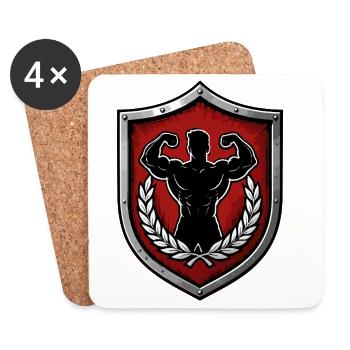 Power Shield Muscle Power Emblem - Coasters (set of 4) - white - Front