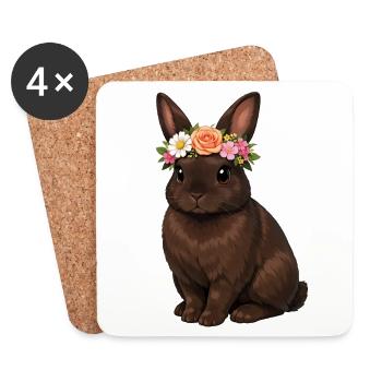 Havana Rabbit - Dessous de verre (lot de 4) - blanc - Devant