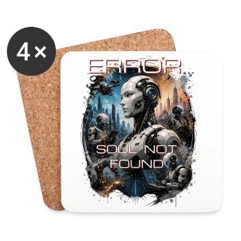  Cyberpunk Cyborg Robot Dystopia Error - Coasters (set of 4) - white - Front
