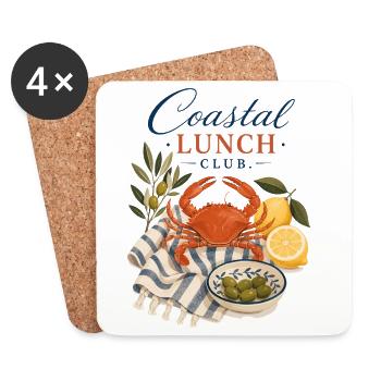 Coastal Lunch Club Crab Mediterranean - Coasters (set of 4) - white - Front