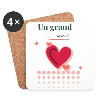 MERCI. MAÎTRESSE. MAÎTRE. MERCI MAÎTRESSE - Dessous de verre (lot de 4) - blanc - Devant