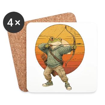 Archers Frogs Vintage Archer Archers Arch Arker Arch - Dessous de verre (lot de 4) - blanc - Devant