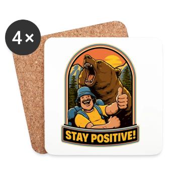 Stay positive.... - Untersetzer (4er-Set) - Weiß - Vorne
