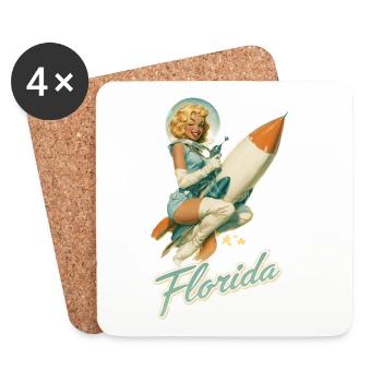 Retro Florida - Untersetzer (4er-Set) - Weiß - Vorne