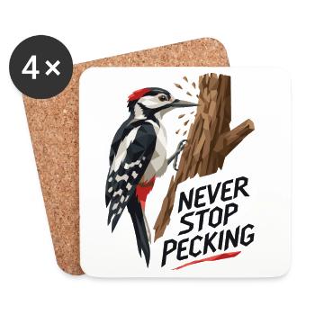 Never Stop Picking – Schwarzer Text - Untersetzer (4er-Set) - Weiß - Vorne