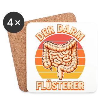 Der Darm Flüsterer - Arzt & Gastroenterologe - Untersetzer (4er-Set) - Weiß - Vorne