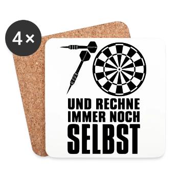 Opa 70 Jahre Darts – Geschenk für Dartspieler - Untersetzer (4er-Set) - Weiß - Vorne