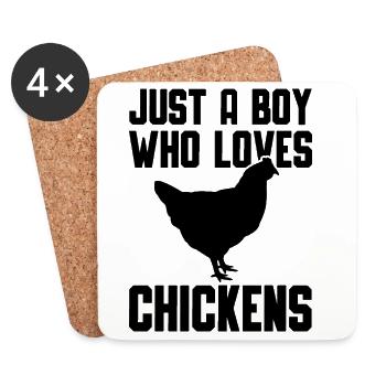 Huhn Liebhaber Statement - Untersetzer (4er-Set) - Weiß - Vorne