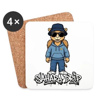 Sahara Drip Camel Streetwear - Untersetzer (4er-Set) - Weiß - Vorne