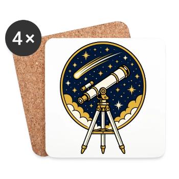 Teleskop Sternenhimmel Komet Astronomie Vektor Shi - Untersetzer (4er-Set) - Weiß - Vorne