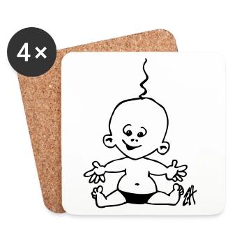 bébé - Dessous de verre (lot de 4) - blanc - Devant