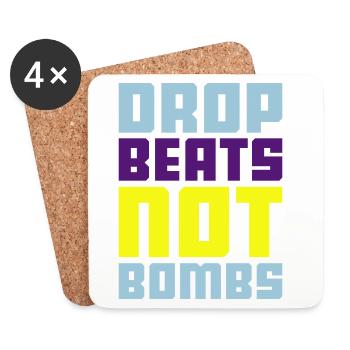 drop beats not bombs - Untersetzer (4er-Set) - Weiß - Vorne