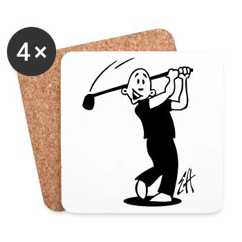 One Color Golf Design - Coasters (set of 4) - white - Front
