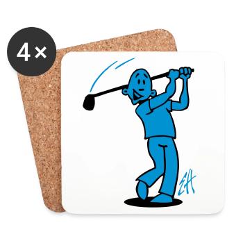 Swing into Laughter: Golf Design - Coasters (set of 4) - white - Front