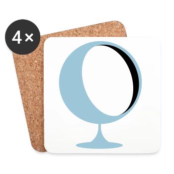 retro lounge chair eames panton - Coasters (set of 4) - white - Front
