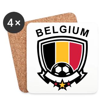 Football Emblem (Belgium) - Coasters (set of 4) - white - Front