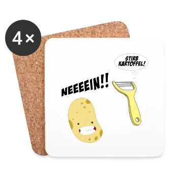 STIRB KARTOFFEL! - Untersetzer (4er-Set) - Weiß - Vorne