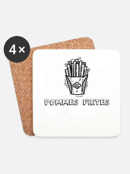POMMES FRITES - Untersetzer (4er-Set) - Weiß