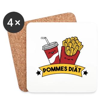 POMMES DIÄT - Untersetzer (4er-Set) - Weiß - Vorne