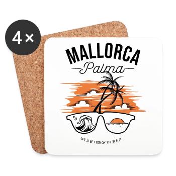 Majorque "Palma" - Dessous de verre (lot de 4) - blanc - Devant