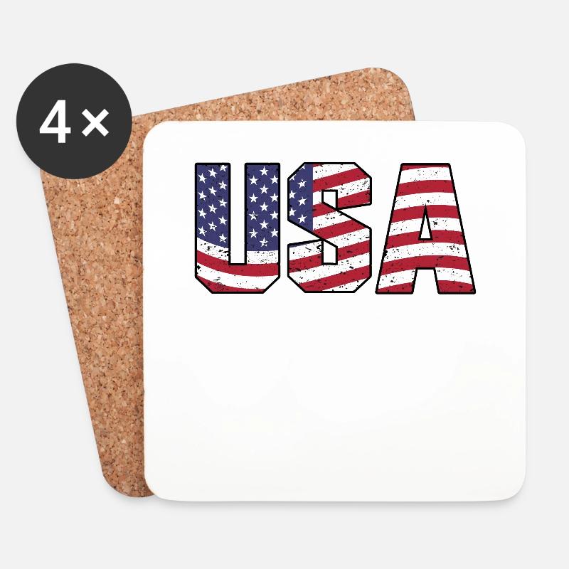 USA - Untersetzer (4er-Set) - Weiß