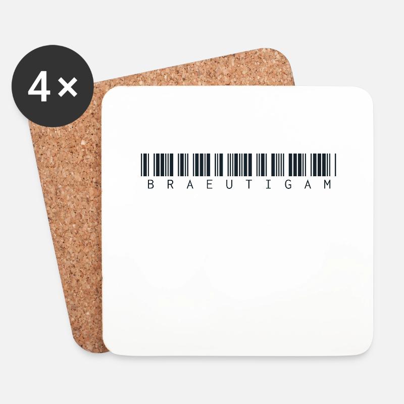 Bräutigam - Untersetzer (4er-Set) - Weiß