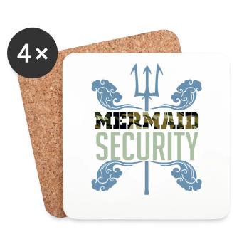 Mermaid Protector Security - Coasters (set of 4) - white - Front