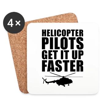 Helicopter Pilot - Untersetzer (4er-Set) - Weiß - Vorne