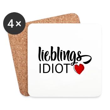 Lieblings Idiot - Untersetzer (4er-Set) - Weiß - Vorne